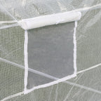20' x 10' x 7' Walk-In Tunnel Greenhouse with Zippered Door & 8 Mesh Windows, Large Garden Green House Kit, Galvanized Steel Frame, White