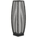 Solar Floor Lamp, Outdoor Rattan Garden Lantern Pathway Light & Decorative Driveway Lighting with Auto LED Lights, Gray