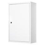 Steel Wall Mount Medicine Cabinet 3 Tier Emergency Box for Bathroom Kitchen, Lockable with 2 Keys - White