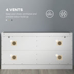 Narrow Storage Bench, Upholstered Entry Way Bench, Shoe Rack Bench with 2 Flip Drawers, 2 Vents for 8 Pairs of Shoes