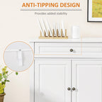 Sideboard Buffet Cabinet, Modern Accent Cabinet with 2 Drawers and Adjustable Shelves, Entryway Cabinet, White