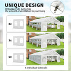 Heavy Duty Party Tent, 19.5' x 39' Large Sun Shade Canopy Tent for Parties, Wedding, Events, BBQ Grill, White