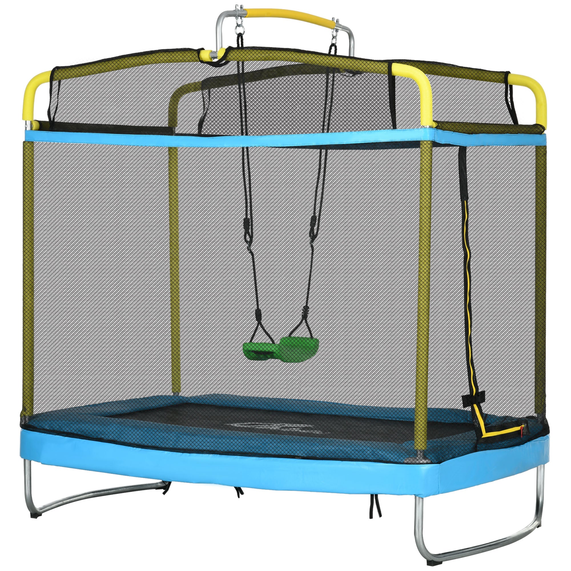 3-in-1 Trampoline for Kids, 6.9' Kids Trampoline with Net, Light Blue