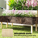 2-Tier Raised Garden Bed with Trellis, Elevated Planter Box for Climbing Plants, Natural