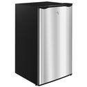 3.2 Cu.Ft Mini Fridge with Freezer, Compact Refrigerator with Adjustable Thermostat, Shelf and Single Reversible Door for Bedroom, Dorm, Home Office, Energy Efficient, Silver