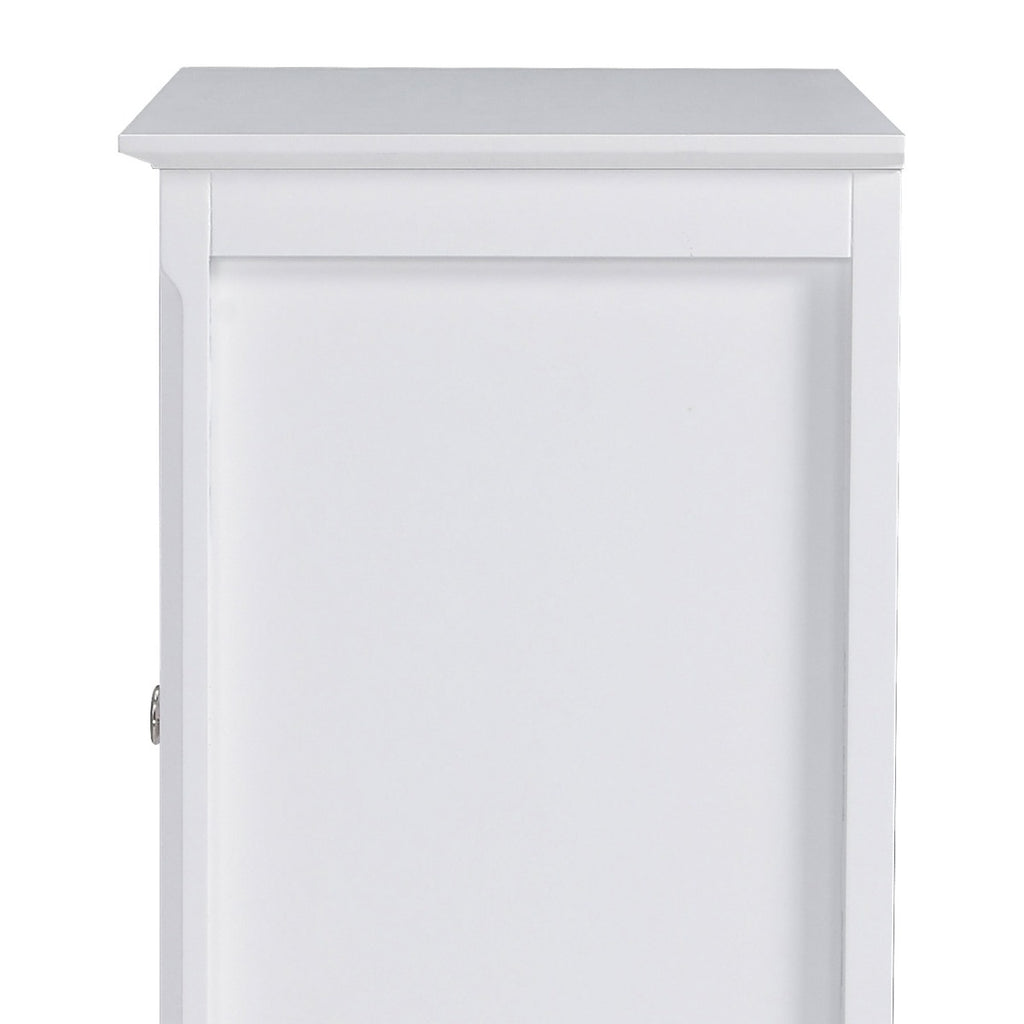 Sideboard Display Cabinet with Double Framed Glass Doors, 2 Adjustable Shelves, and Elevated Base, White