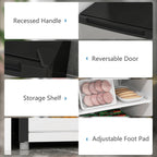 Upright Freezer, 3 Cu Ft Small Freezer with Reversible Single Door, Adjustable Thermostat for Home, Apartment, Silver