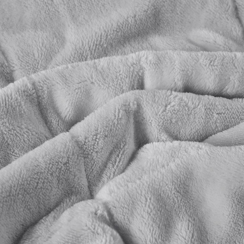 Reversible Down Alternative Blanket with Plush to Microfiber, Temperature Control, Machine Washable, 108" L x 90" W x 0.25" H, Gray