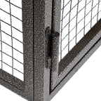 Outdoor Rabbit Cage Elevated Pet House w/ Slide-Out Tray, Natural Wood & Black