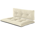 2 Seater Pallet Cushions Outdoor 3.9" Thick Replacement Cushions - Tufted Design for Garden, Patio, Cream White