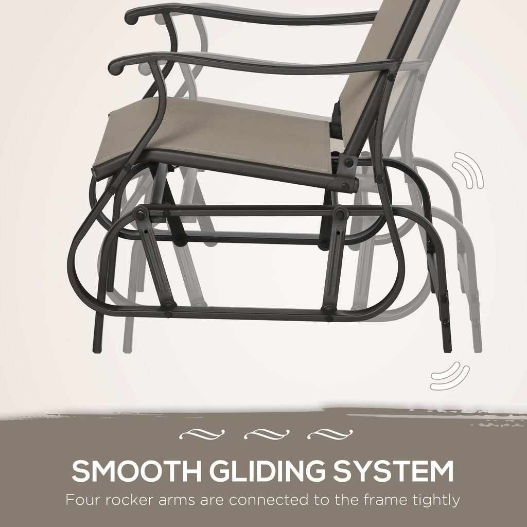 Outdoor Gliding Chairs Set Durable Compact for Patio, Bistro Tea Time, Perfect for Couples & Families, Gray