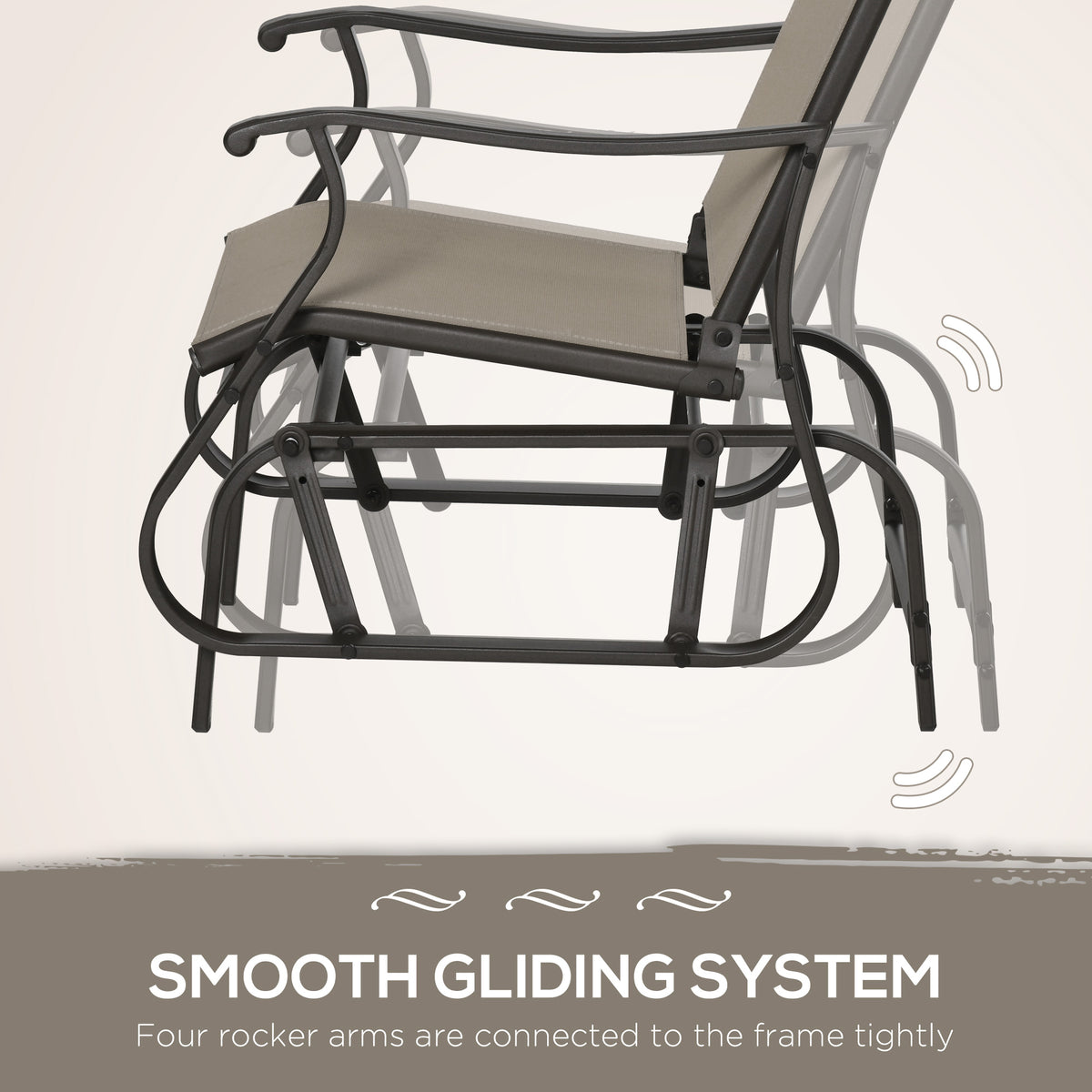 Outdoor Gliding Chairs Set Durable Compact for Patio, Bistro Tea Time, Perfect for Couples & Families, Gray