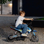 24V Kids Motorcycle, Electric Dirt Bike with 250W Motor, Up to 9.9 MPH, 12" Inflatable Tires and Rear Suspension, Blue