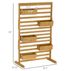 Wooden Plant Trellis Stand with 5 Hanging Planter Boxes, Freestanding Outdoor Plant Stand for Patio, Garden, Balcony, Porch