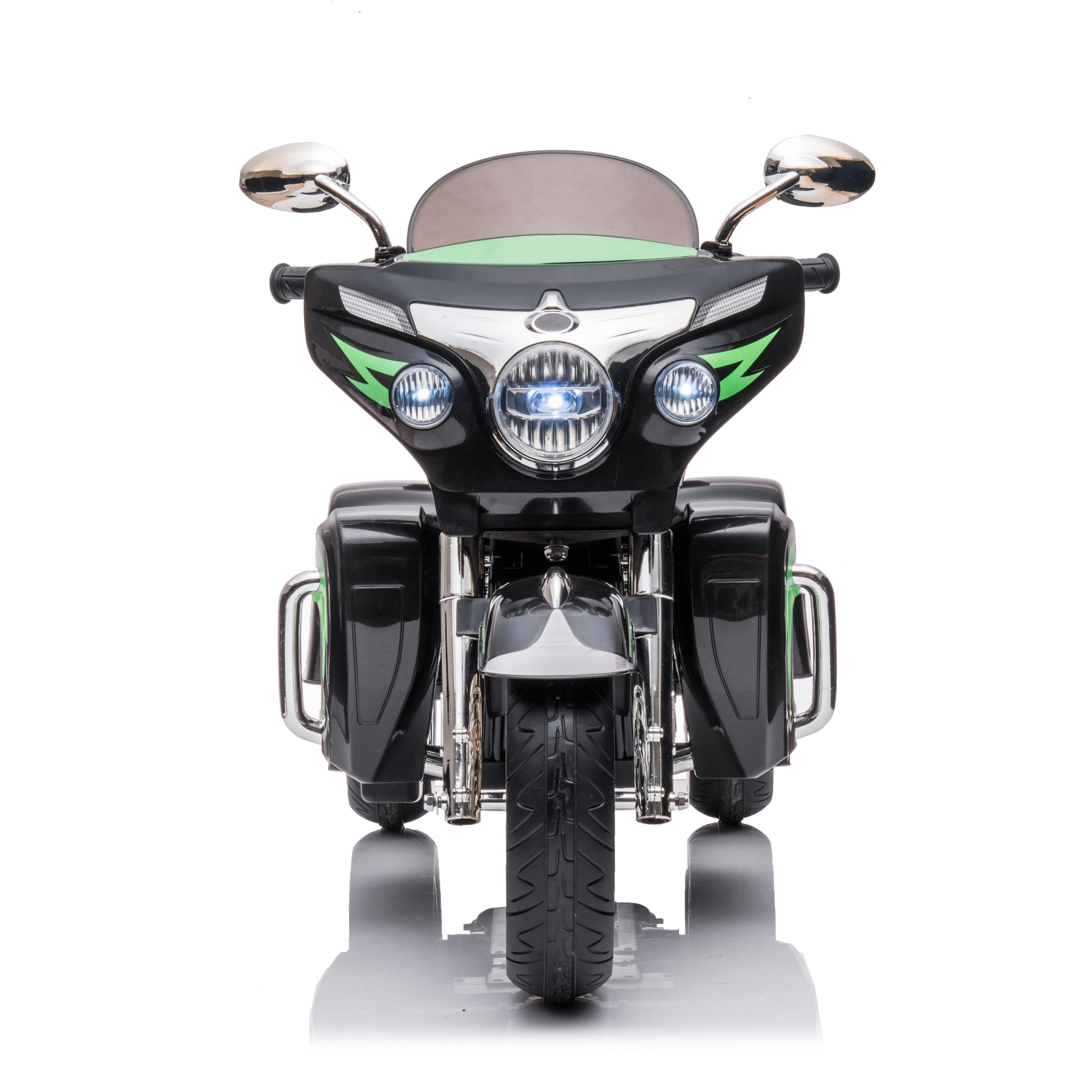 2-Seat 12V Kids Electric Ride-On Motorcycle with Storage Trunk, 3-Wheel Motorbike with MP3 and Bluetooth, 43.5'' L x 19'' W x 26.5'' H, Black