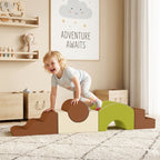 Toddlers Climbing Toys, 5 Pieces Foam Climbing Blocks with Non-Slip Bottom, Washable Cover for Crawling or Building