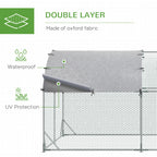 Large Metal Chicken Coop with Waterproof and Anti-UV Cover for Yard, Outdoor, Duck, Rabbit, 9.2' x 24.9' x 6.5'