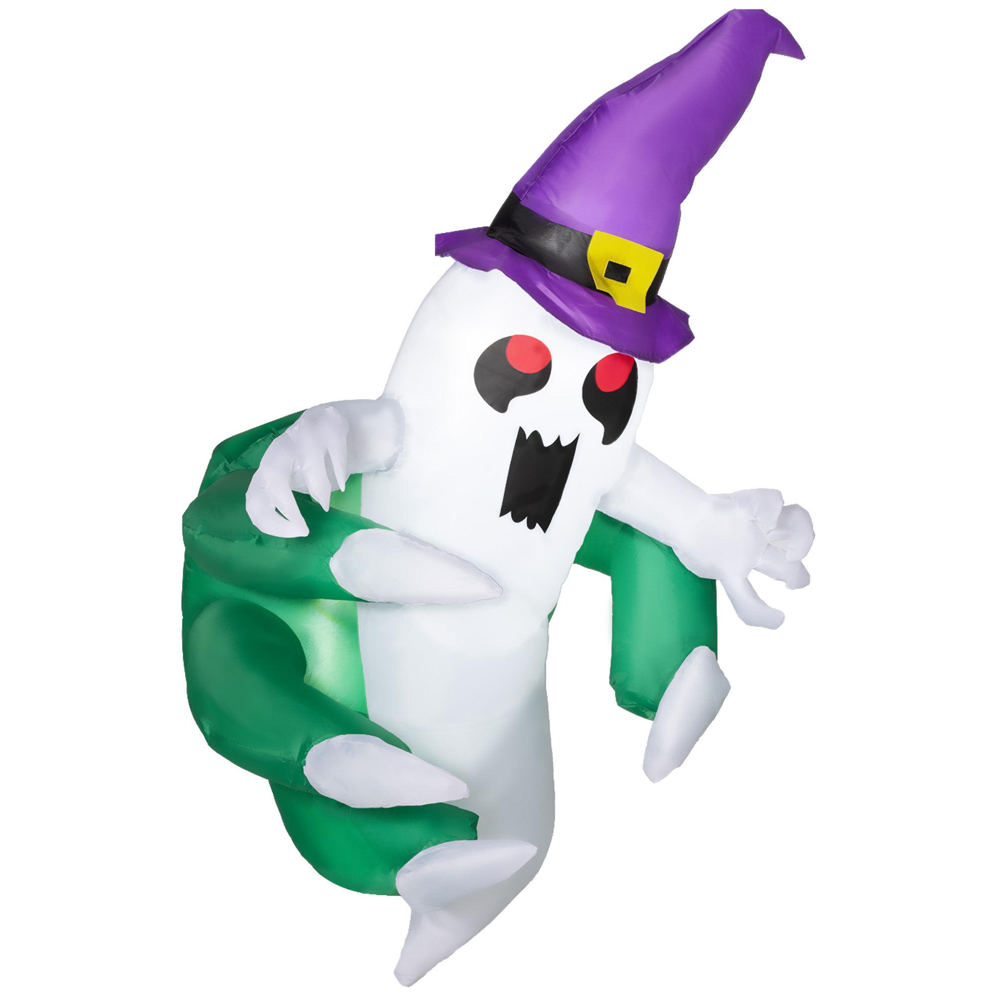 3.9ft Inflatable Halloween Window Sticker Ghost, Blow Up LED Display for Garden Indoor Outdoor