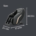 Shiatsu Massage Chair with Zero Gravity, Full Body Recliner with SL-Track, Bluetooth Speaker, Thai Stretch, USB Charging, Heating, Foot Roller Massager, 58" L x 30" W x 33.5" H, Black