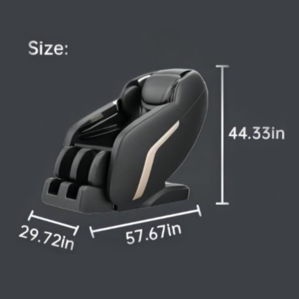 Shiatsu Massage Chair with Zero Gravity, Full Body Recliner with SL-Track, Bluetooth Speaker, Thai Stretch, USB Charging, Heating, Foot Roller Massager, 58" L x 30" W x 33.5" H, Black