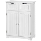 Freestanding Bathroom Storage Cabinet, Floor Cabinet with 2 Drawers, Adjustable Shelf, for Bathroom, Living Room or Entryway, White