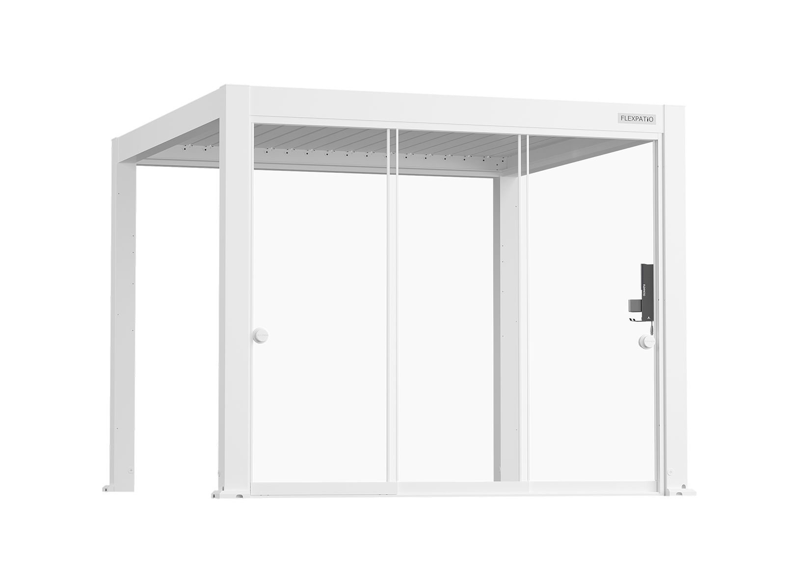 Glass Doors for Gen 2 Perogla - 10mm Tempered Glass Sliding Doors, 100% Aluminum Rail, 10' Side White