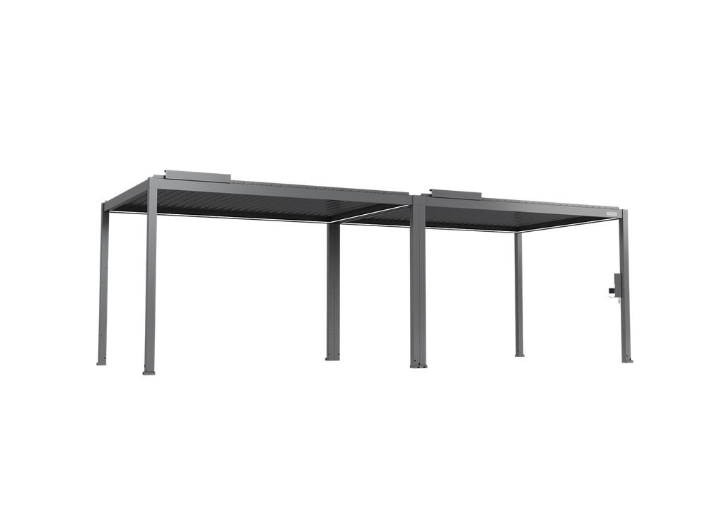POWER+ Gen 2 Motorized Pergola - Motorized Louvered 6063-T5 Aluminum Patio Cover, 10'L x 26'W, Gray