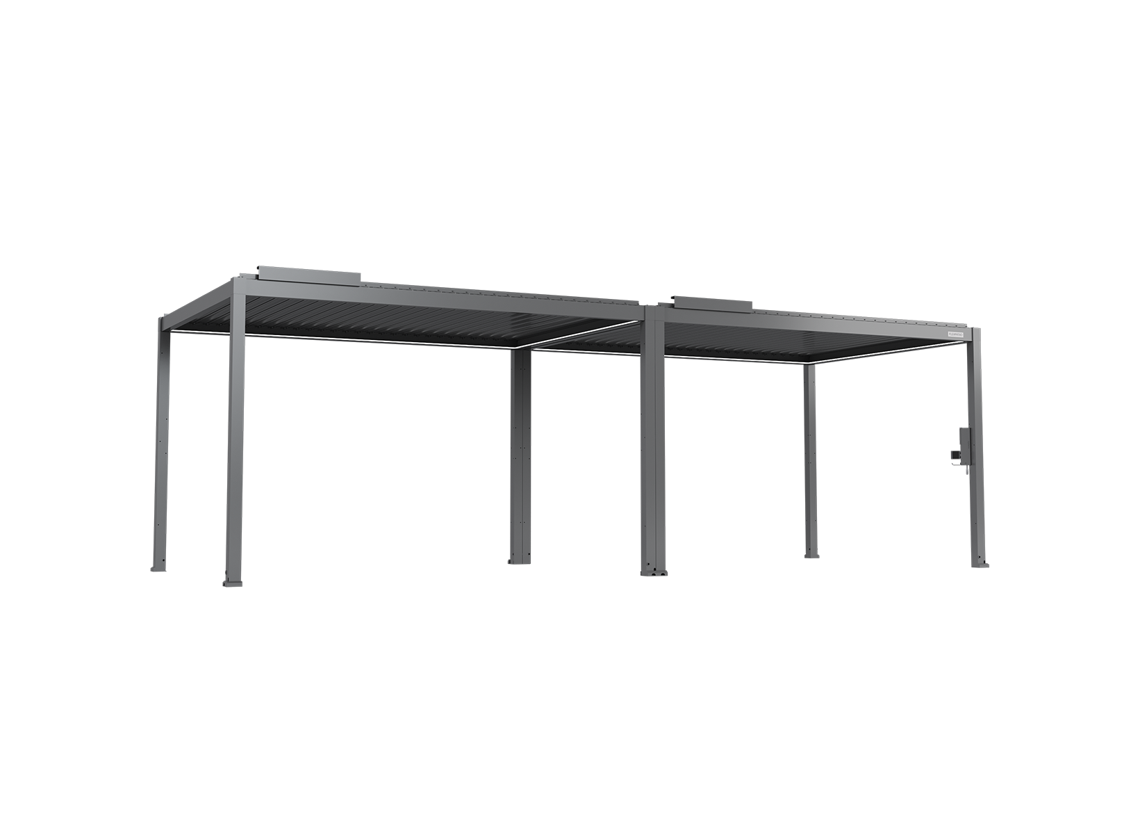 POWER+ Gen 2 Motorized Pergola - Motorized Louvered 6063-T5 Aluminum Patio Cover, 10'L x 26'W, Gray