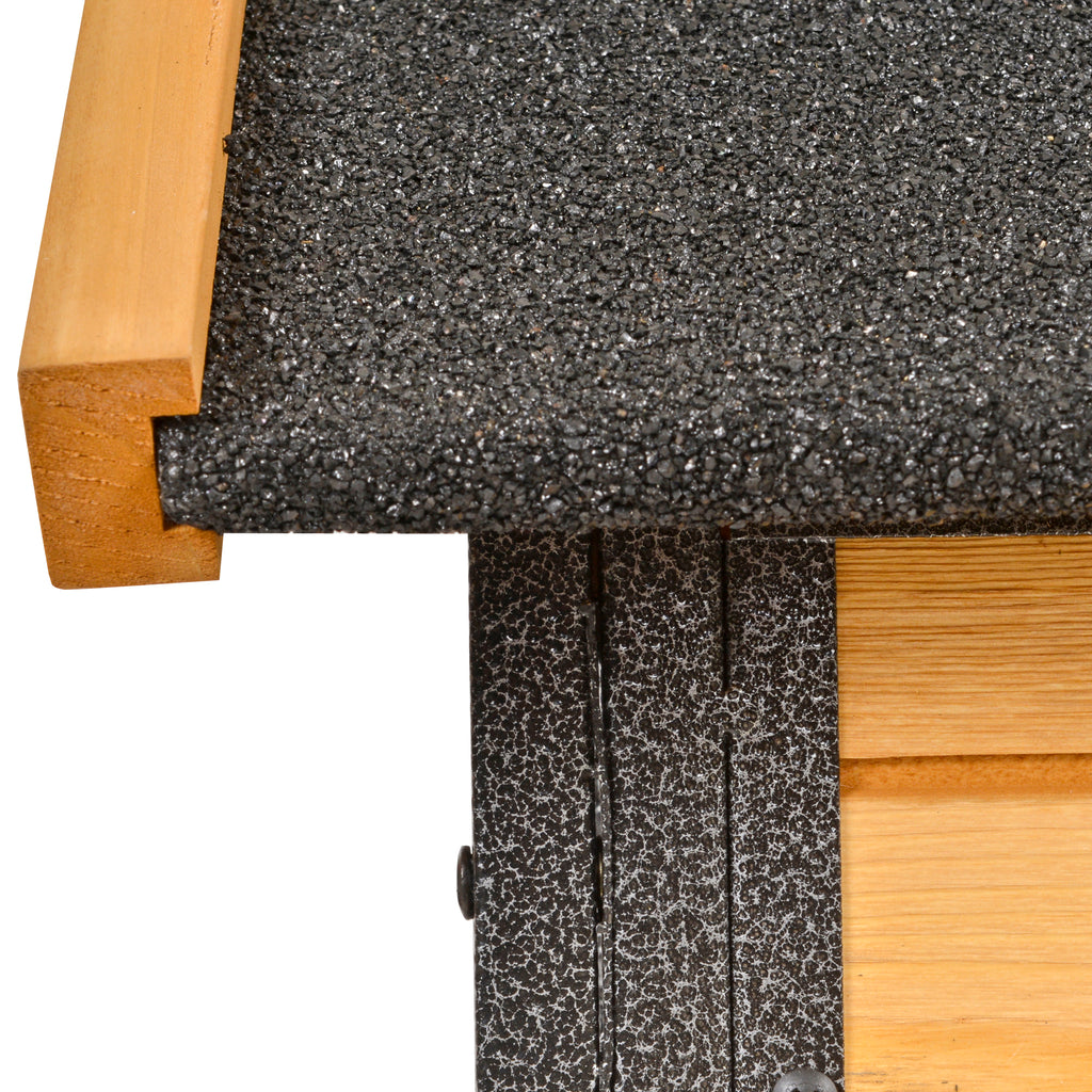 Outdoor Rabbit Cage Elevated Pet House w/ Slide-Out Tray, Natural Wood & Black