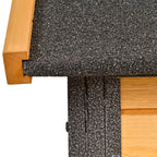 Outdoor Rabbit Cage Elevated Pet House w/ Slide-Out Tray, Natural Wood & Black