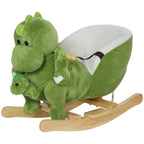 Rocking Horse, Ride on Dinosaur w/ Seat Belt, 32 Songs & Hand Puppet for 18-36 Months, Green