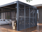 Privacy Shutter Walls Adjustable All-Aluminum Shutters for Pergola - 13' Side Gray, 0–180° Light and Airflow Control