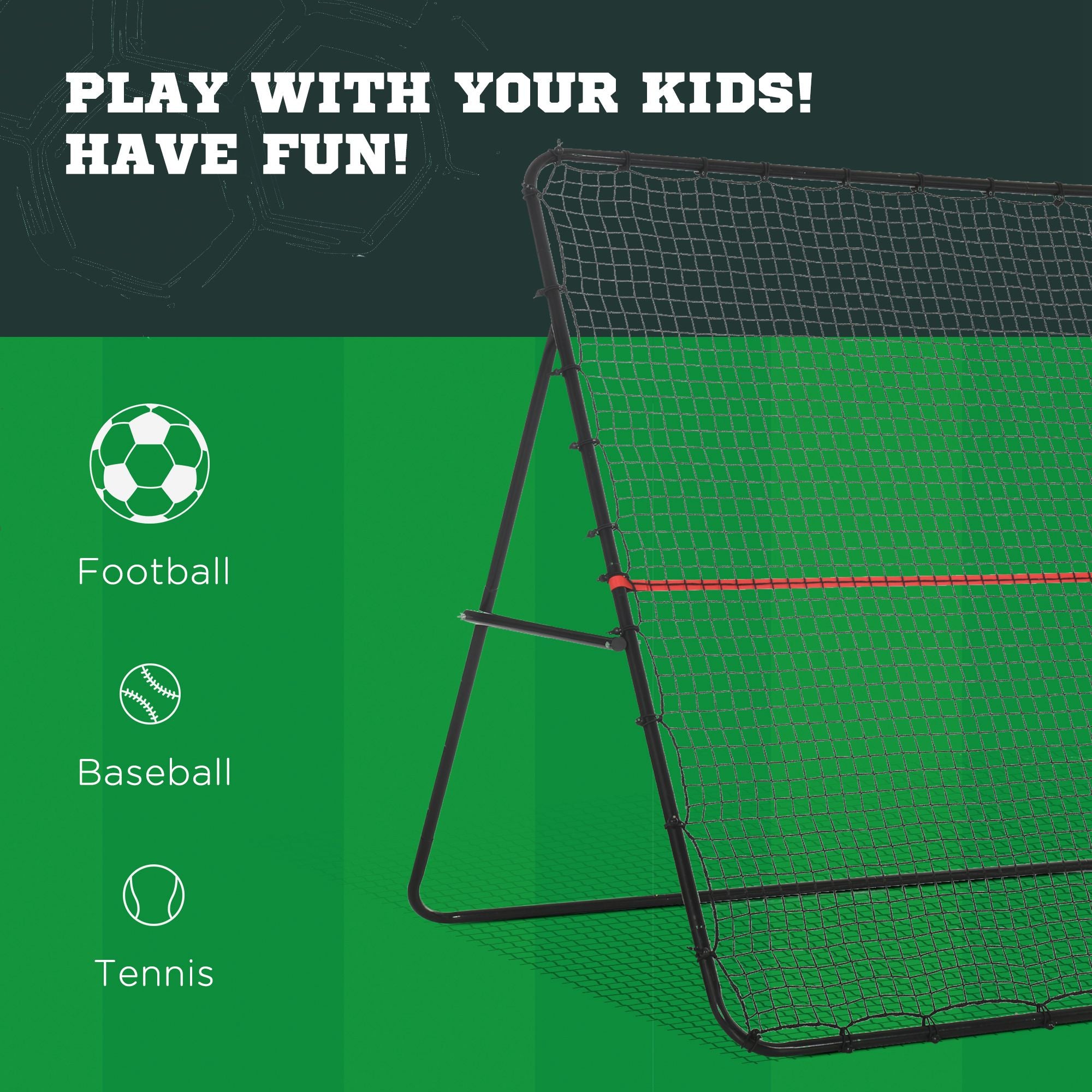Soccer Rebounder Net, Adjustable and Foldable Multi-Sport Training Bounce Back Net, Target Goal for Soccer Practice and Training, 8.5' x 6.5'