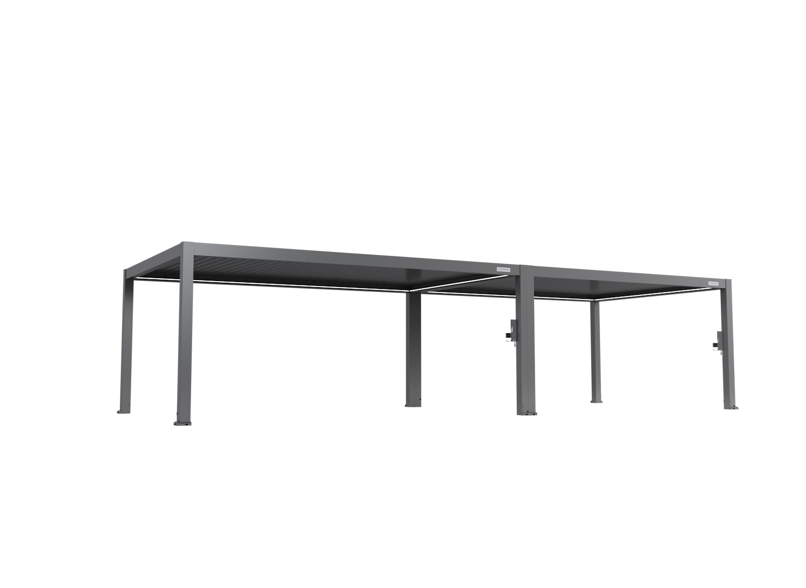 POWER+ PRO Gen 2 Motorized Pergola - 13' x 36' (8-Post) Outdoor Aluminum Louvered Pergola, Gray