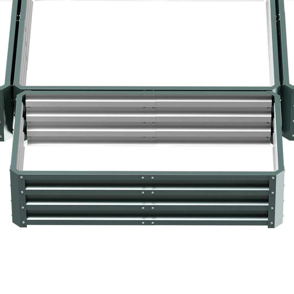 Steel Raised Garden Bed, Set of 5 Large Box Planters for Outdoor Plants Vegetables Flowers Herbs, 8x8x1ft, Green