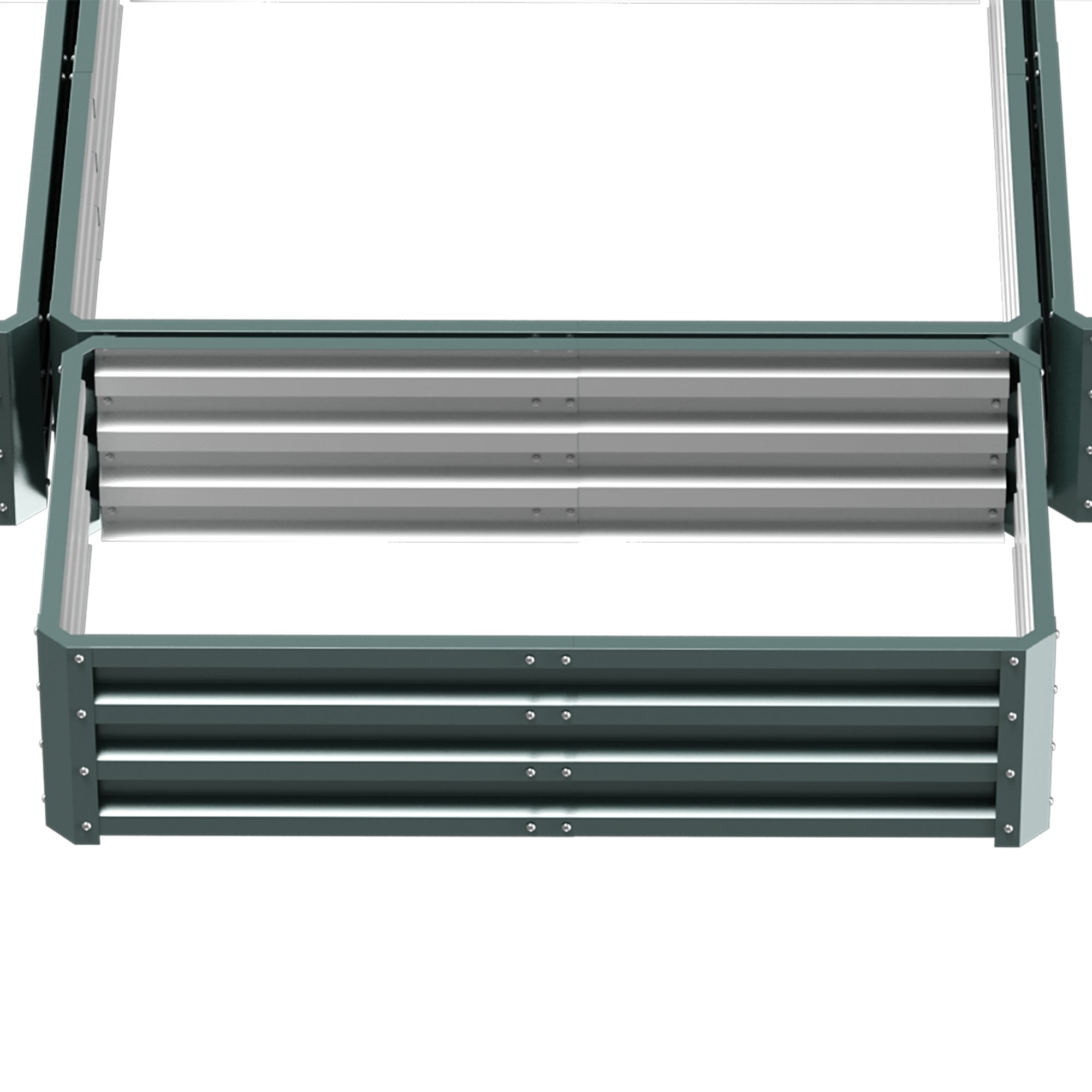 Steel Raised Garden Bed, Set of 5 Large Box Planters for Outdoor Plants Vegetables Flowers Herbs, 8x8x1ft, Green