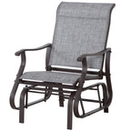 Outdoor Glider Chair, Gliders for Outside Patio with Steel Frame and Mesh Fabric for Backyard, Garden, and Porch, Gray