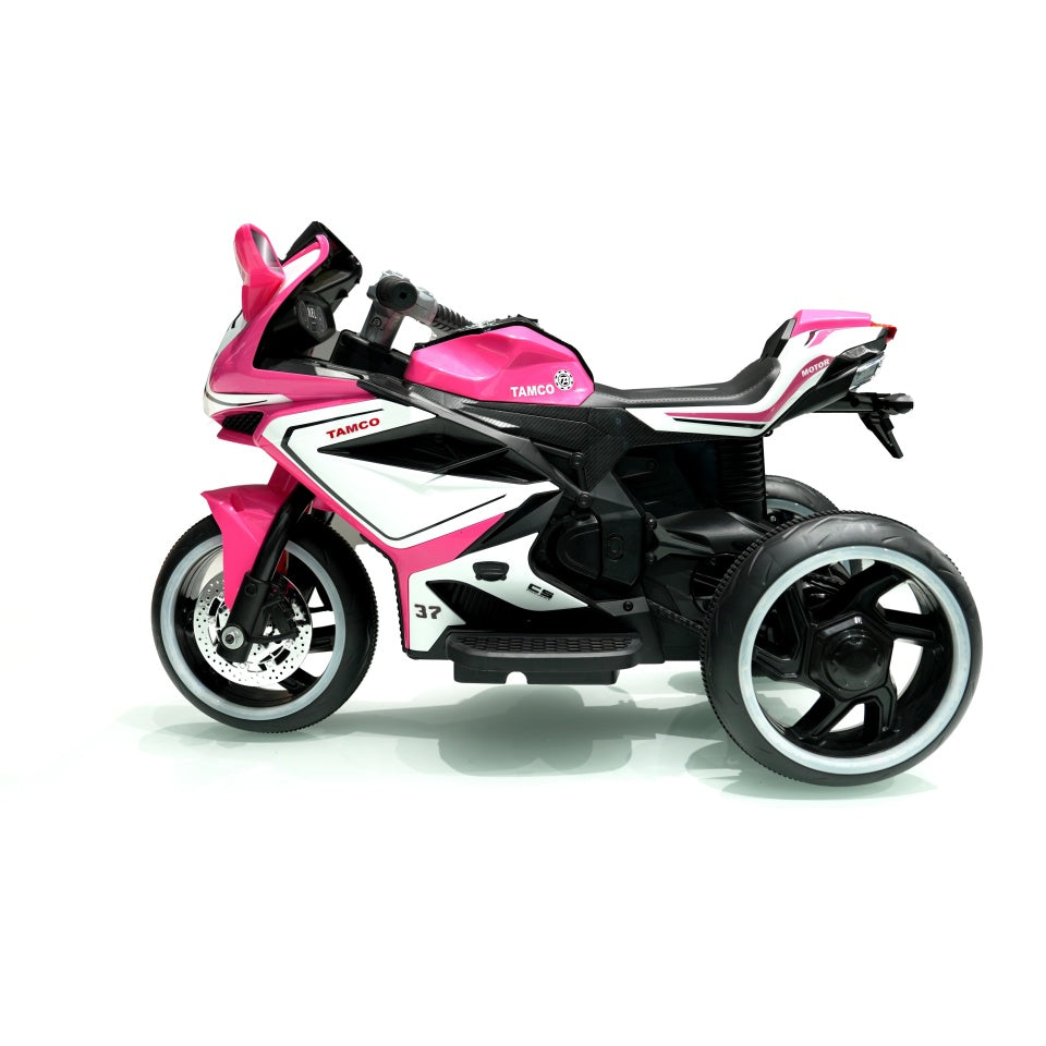 6V Kids Electric Ride-On Motorcycle with MP3, LED Headlight and Light-Up Wheels, Motorbike Ideal for Ages 3-4, 30.5'' L x 16'' W x 20.5'' H, Pink