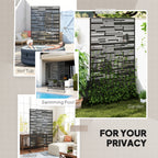 78" H x 48" W Metal Outdoor Privacy Screen, Freestanding Decorative Privacy Fence Screen for Balcony, Black