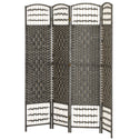4 Panel Room Divider, Folding Screen, 5.6', Dark Gray