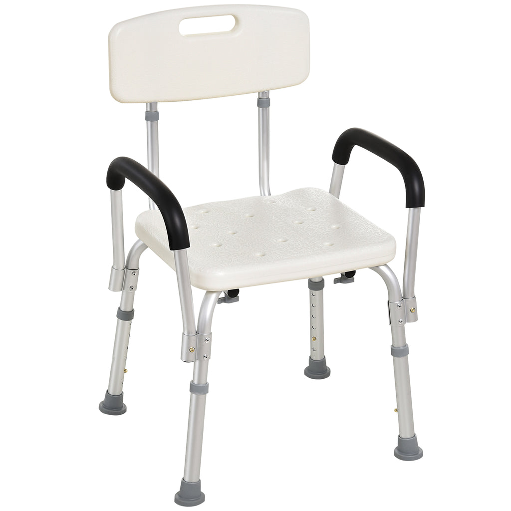 Shower Chair, Mobility Medical Grade Bath Chair, Adjustable Shower Bench with Removable Armrests for Seniors, Handicap, Disabled