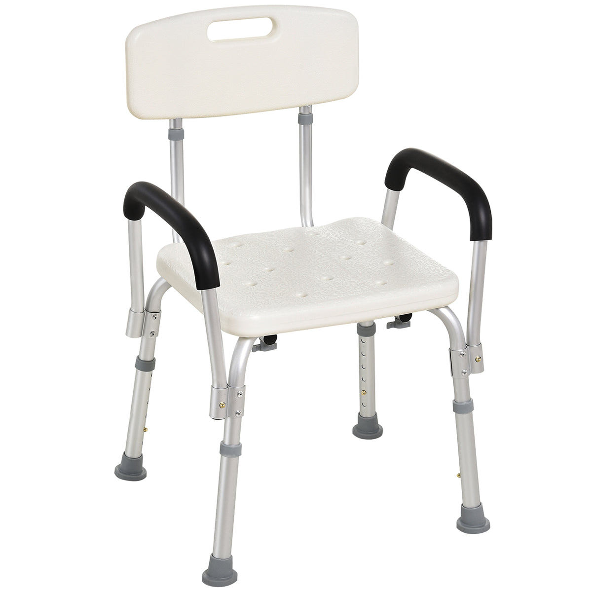 Shower Chair, Mobility Medical Grade Bath Chair, Adjustable Shower Bench with Removable Armrests for Seniors, Handicap, Disabled