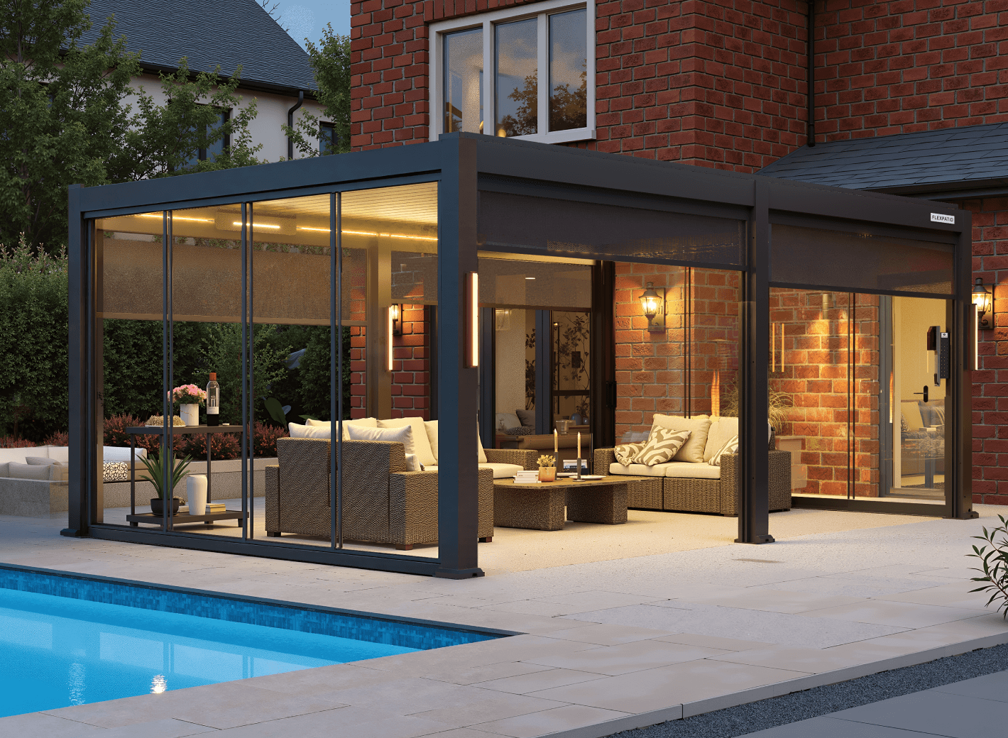 POWER+ PRO Gen 2 Motorized Pergola 10' x 23' White – 6063-T5 Aluminum, Motorized Louvers & Integrated LED Lighting