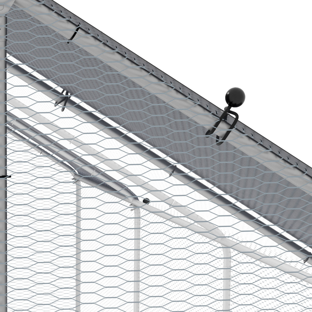 Large Chicken Coop Metal Chicken Run for Chickens with Waterproof and Anti-UV Cover, Spire Shaped Walk in Fence Cage Hen House for Outdoor and Yard Farm Use, 1.3" Dia, 9.8' x 26.2' x 6.4'