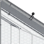 Large Chicken Coop Metal Chicken Run for Chickens with Waterproof and Anti-UV Cover, Spire Shaped Walk in Fence Cage Hen House for Outdoor and Yard Farm Use, 1.3" Dia, 9.8' x 26.2' x 6.4'