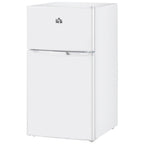 3.2 Cu.Ft Mini Fridge with Freezer, Compact Refrigerator with Adjustable Thermostat, Shelf and Double Reversible Door for Bedroom, Dorm, Home Office, Energy Efficient, White