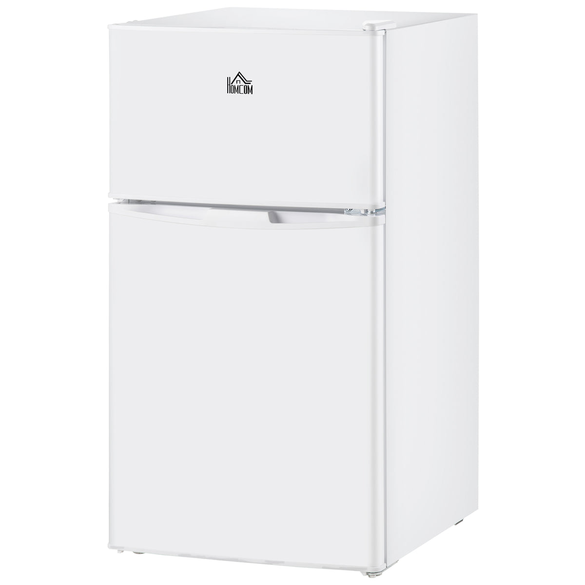 3.2 Cu.Ft Mini Fridge with Freezer, Compact Refrigerator with Adjustable Thermostat, Shelf and Double Reversible Door for Bedroom, Dorm, Home Office, Energy Efficient, White