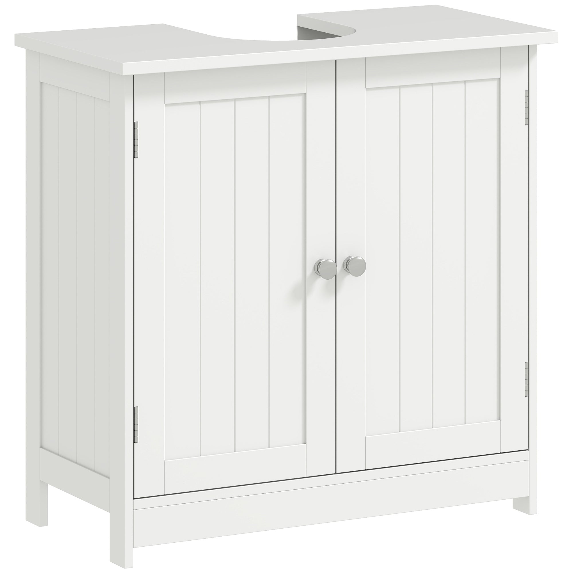 24" Under Sink Storage Cabinet with 2 Doors and Shelves, Pedestal Sink Bathroom Vanity Furniture, White