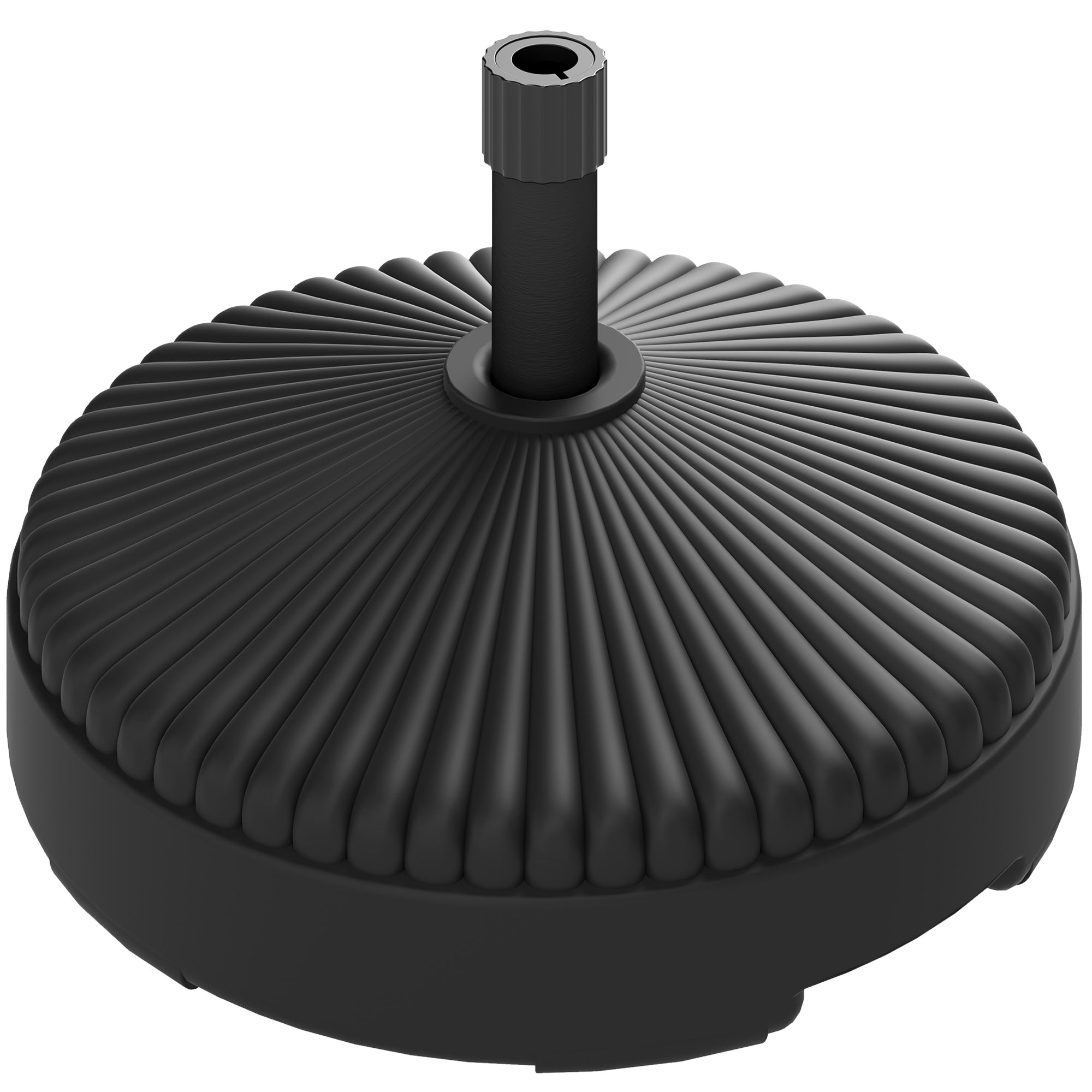 Round Patio Umbrella Base Holder, Heavy Duty Outdoor Umbrella Stand Base, Filled Up to 62lbs with Sand or 51lbs with Water for Garden, Poolside, Black