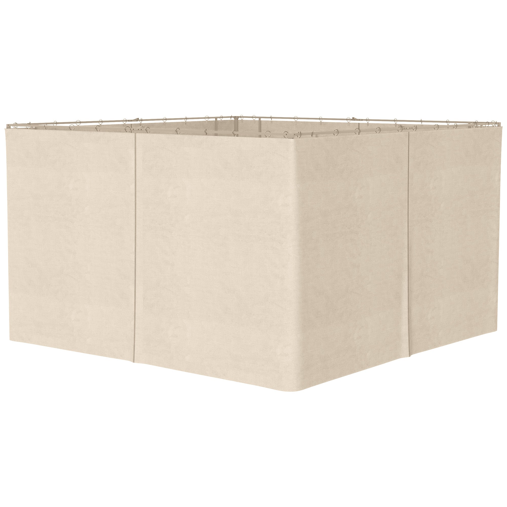 9.84' x 13.1' Gazebo Sidewall Set with Hooks/C-Rings, Beige